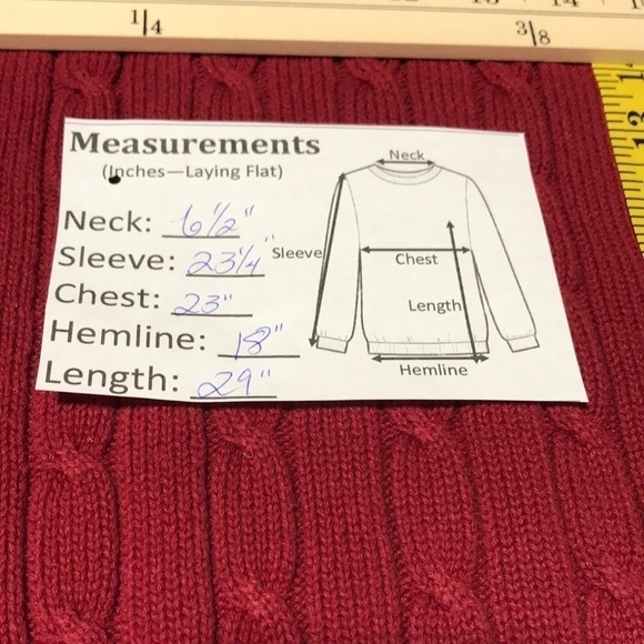 HUNT CLUB COLLECTION—VTG—Men’s Chunky Red Cable-Knit Crewneck Sweater—Size XL - Picture 13 of 13